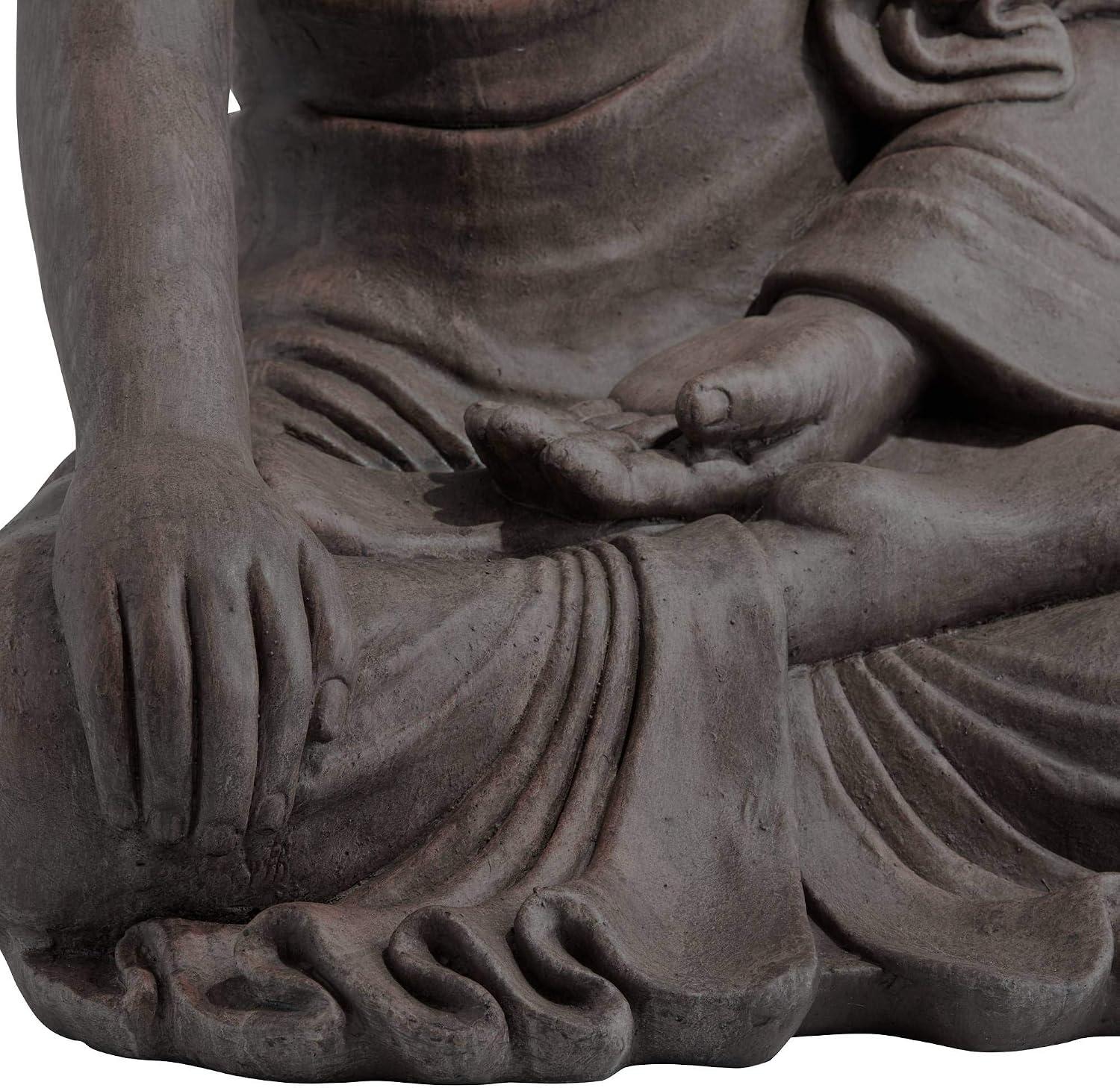 John Timberland Sitting Buddha 29 1/2" High Sandstone Outdoor Statue | Sculpture Zen Asian Japanese Garden Decor Front Porch Patio Yard Outside Home Balcony House Exterior Weathered Light Finish