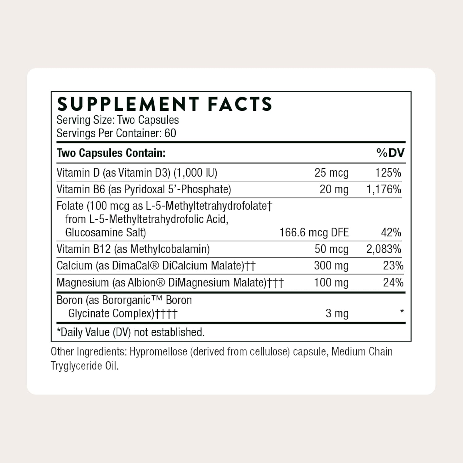 THORNE Advanced Bone Support, Calcium, Magnesium & Vitamin D3, 120 Capsules | Supports Bone Strength, Bone Density & Calcium Absorption