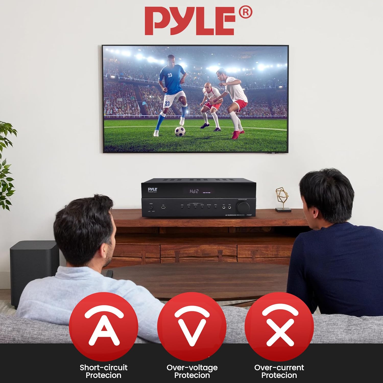 Pyle 5.2 Channel Hi-Fi Home Theater Receiver - 1000W MAX Wireless BT Surround Sound Stereo Amplifier System with 4k Ultra HD Support, MP3/USB/DAC