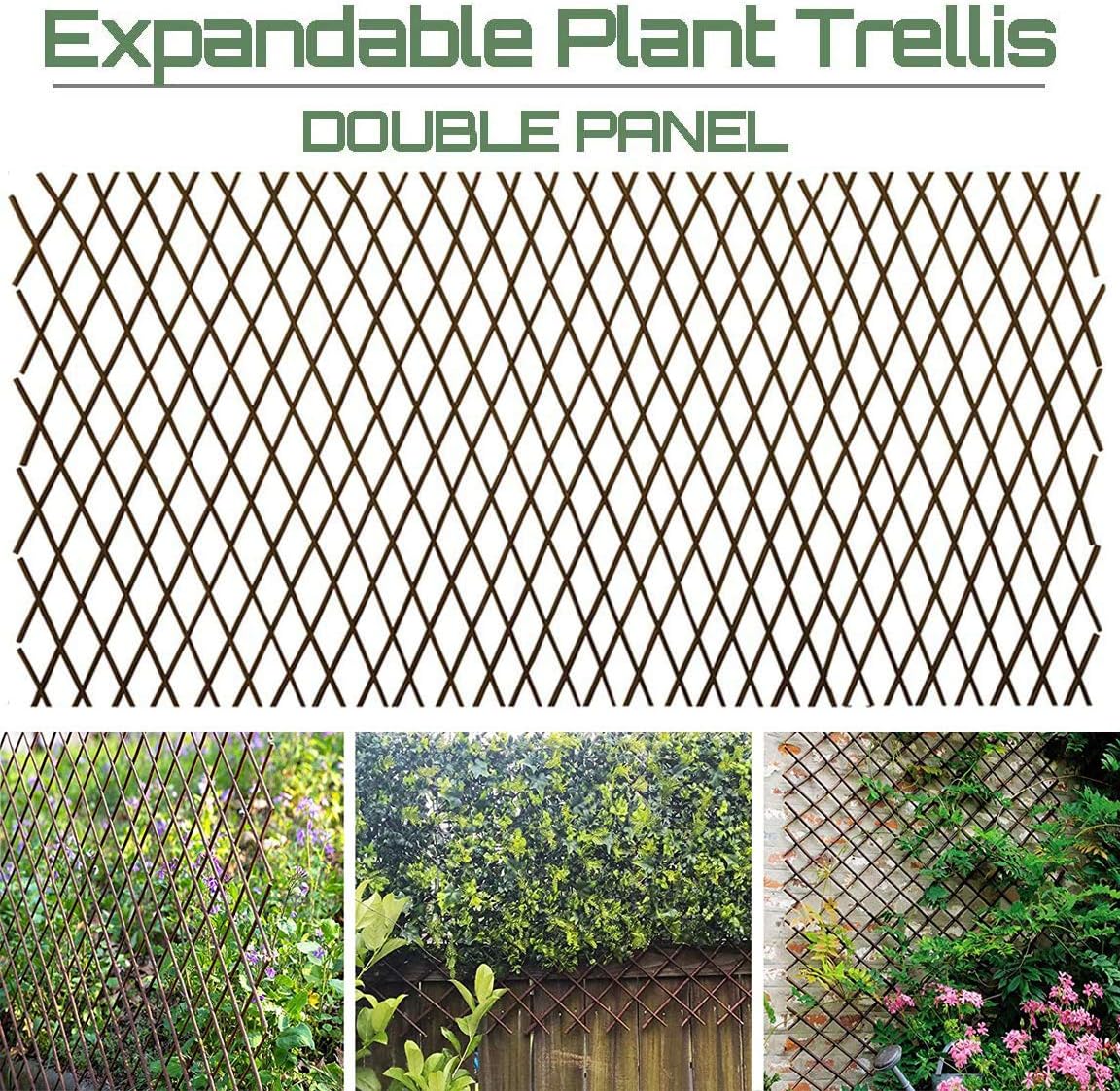 Sumery Nature Willow Trellis Expandable Plant Support Plant Climbing Lattices Trellis Willow Expandable Trellis Fence for Climbing Plants Support