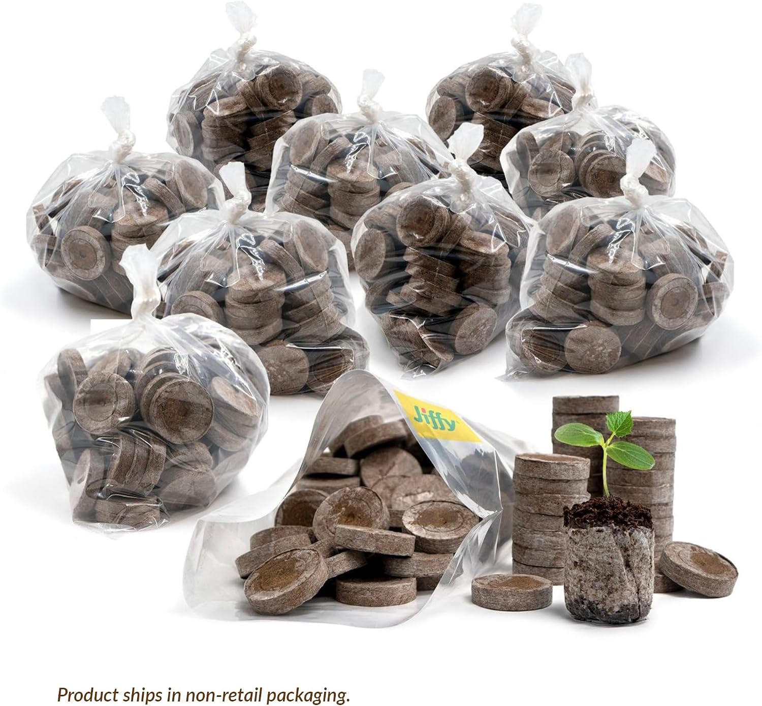 100 Count- Jiffy 36 MM Peat Soil Pellets Seeds Starting Plugs: Indoor Seed Starter- Start Planting Indoors for Transplanting to Garden or Planter Pot | Starter- Start Planting Indoors for Transplanting to Garden or Planter Pot