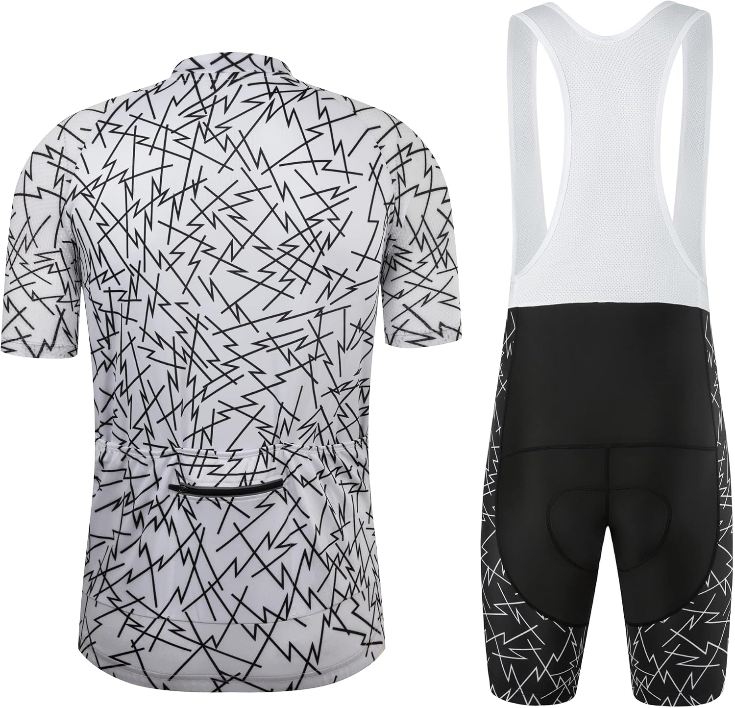 Coconut Ropamo CR Men's Cycling Jersey Set Road Bike Jersey Zipper Pocket Bib Shorts with 4D Padded Cycling Clothing Set