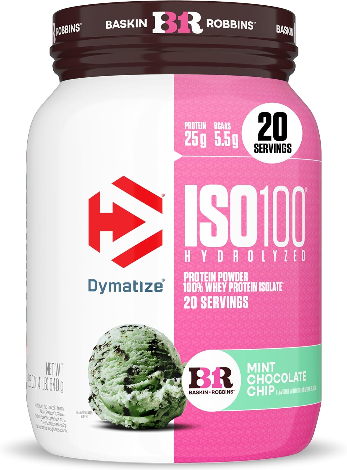 Dymatize ISO100 Protein Powder, 100% Whey Isolate, Gourmet Chocolate | 25g Protein, Hydrolyzed, Fast-Absorbing, Supports Muscle Health, 5.5g BCAAs, Gluten-Free, 76 Servings, 5 lb