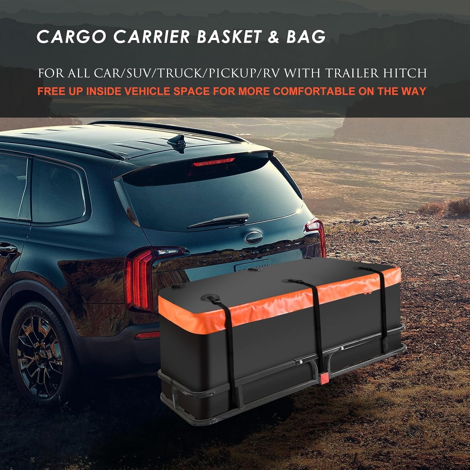 Roof Rack Rooftop Cargo Carrier Basket 65"*39"*6"+Waterproof Bag 20 Cu.Ft. | Roof Basket include Cargo Net with Hooks,Ratchet Straps,Combination Lock|200 Lbs Capacity,Universal Rooftop Large Roof Rack