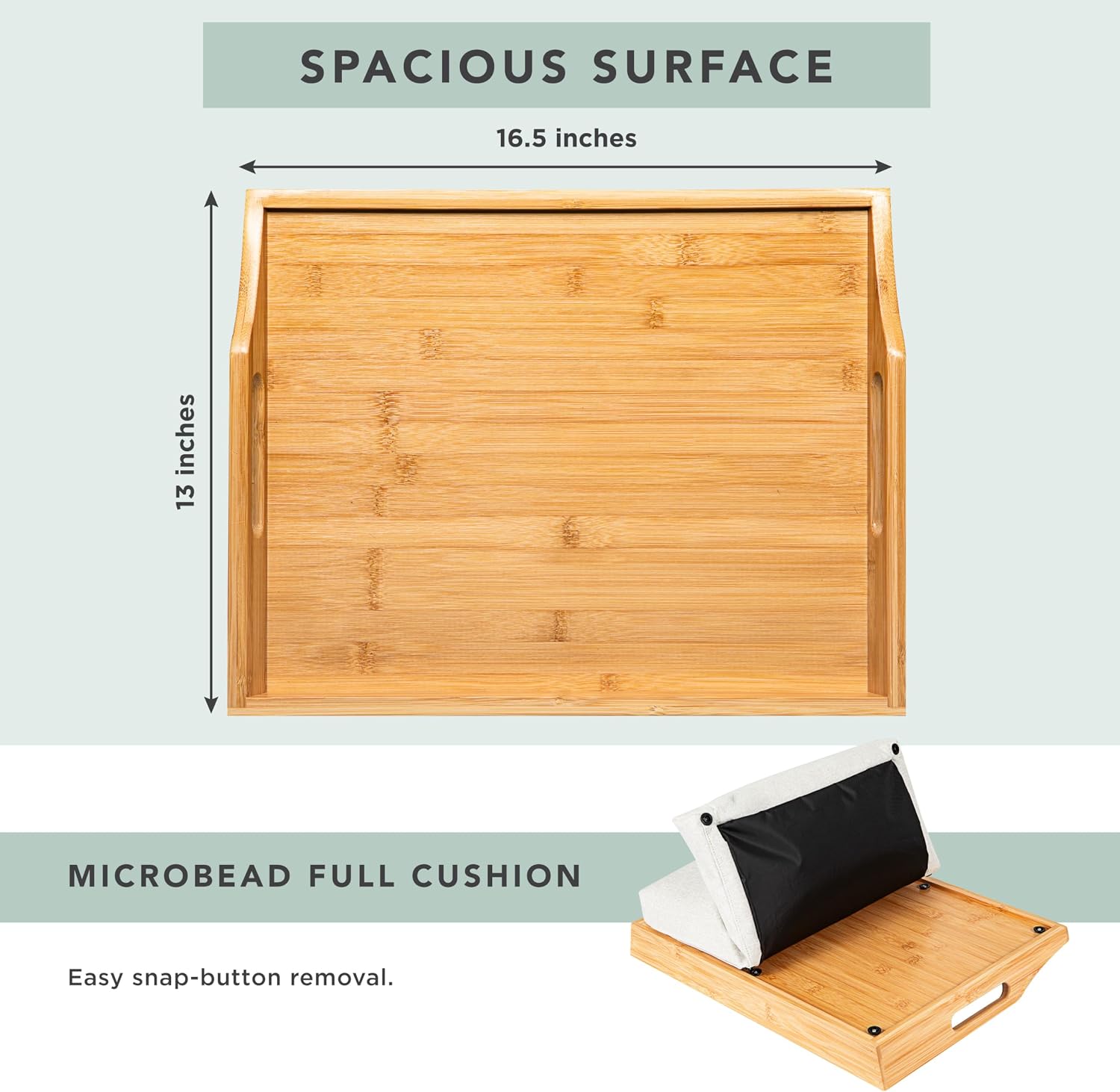 ROSSIE HOME Wood Lap Tray – Natural Acacia, Fits 15.6” Laptops