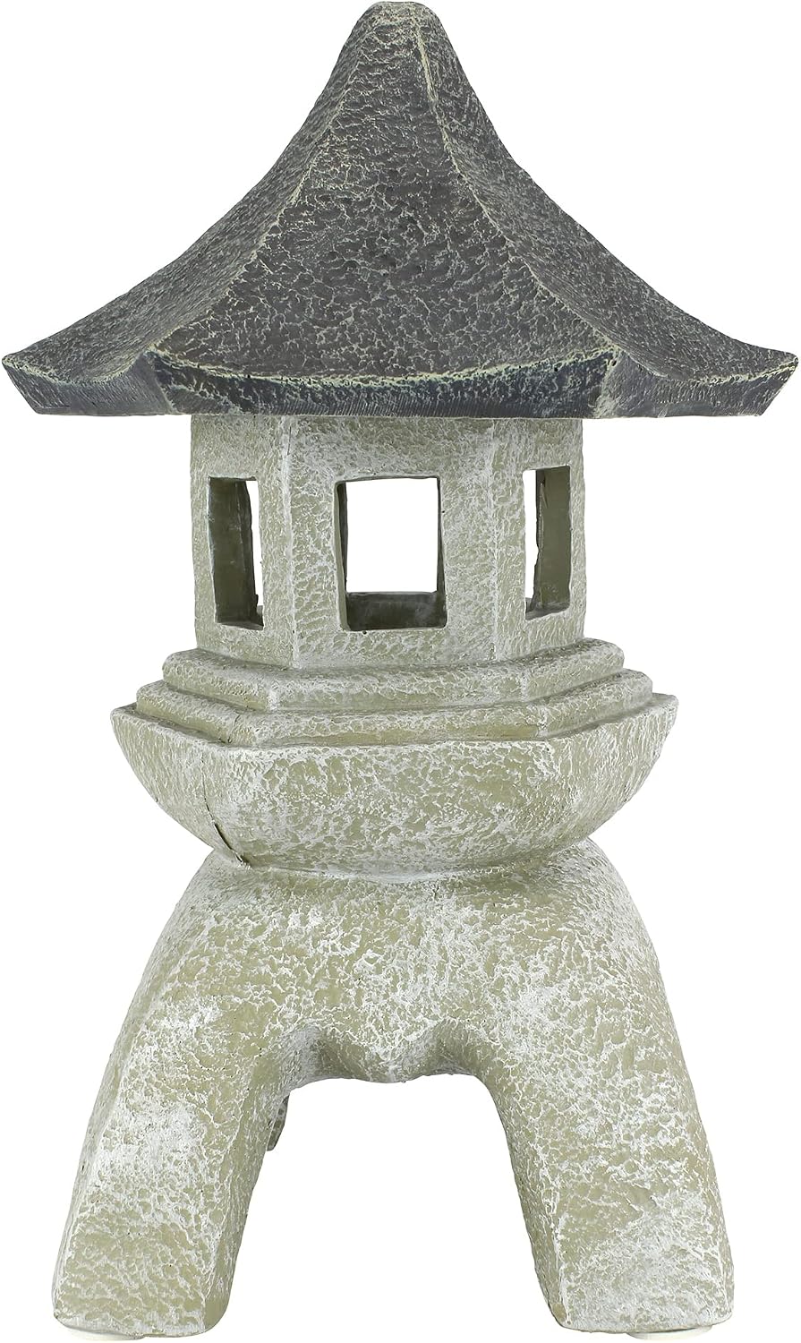 Design toscano ng29870 asian decor pagoda lantern indoor/outdoor statue, 11 inches wide, 11 inches deep, 17 inches high, handcast polyresin, two tone stone finish