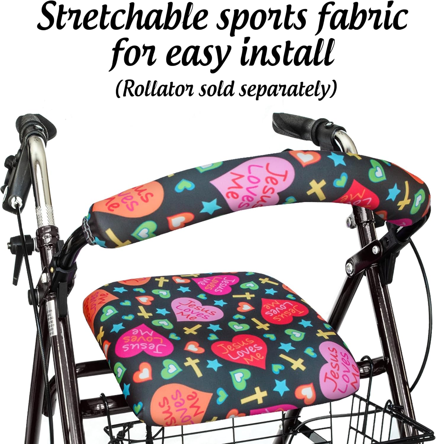 Top Glides Playful Purple Universal Rollator Walker Seat and Backrest Covers (Purple)