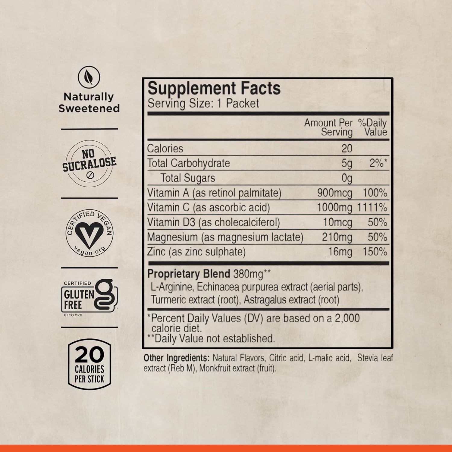 LIFEAID IMMUNITYAID GO Zero Sugar Hydration Packets (14 Packets)