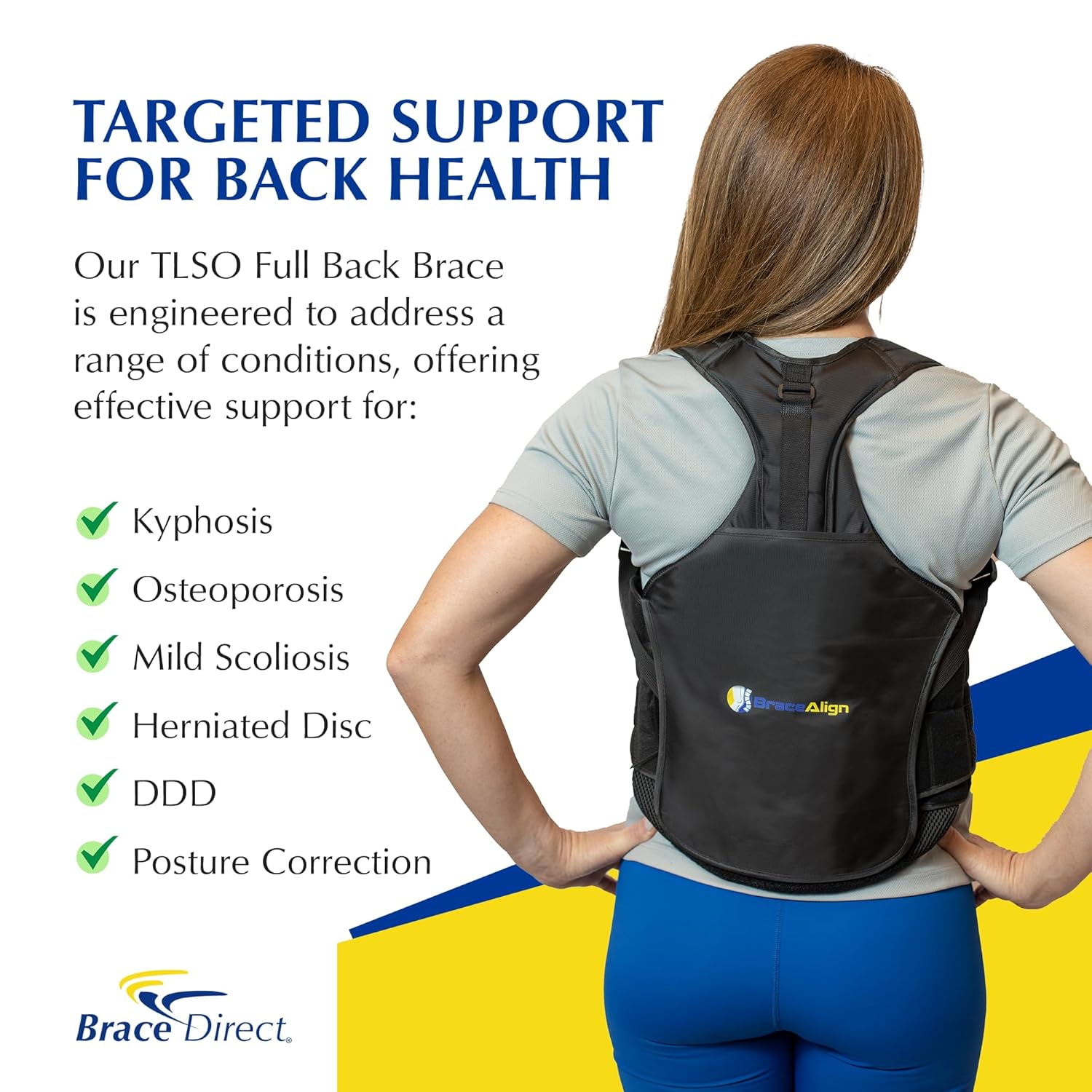 TLSO Full Back Brace for Scoliosis, Kyphosis & Fracture L0457 | Thoracic & LSO back support that eases herniated disc, spinal stenosis, DDD