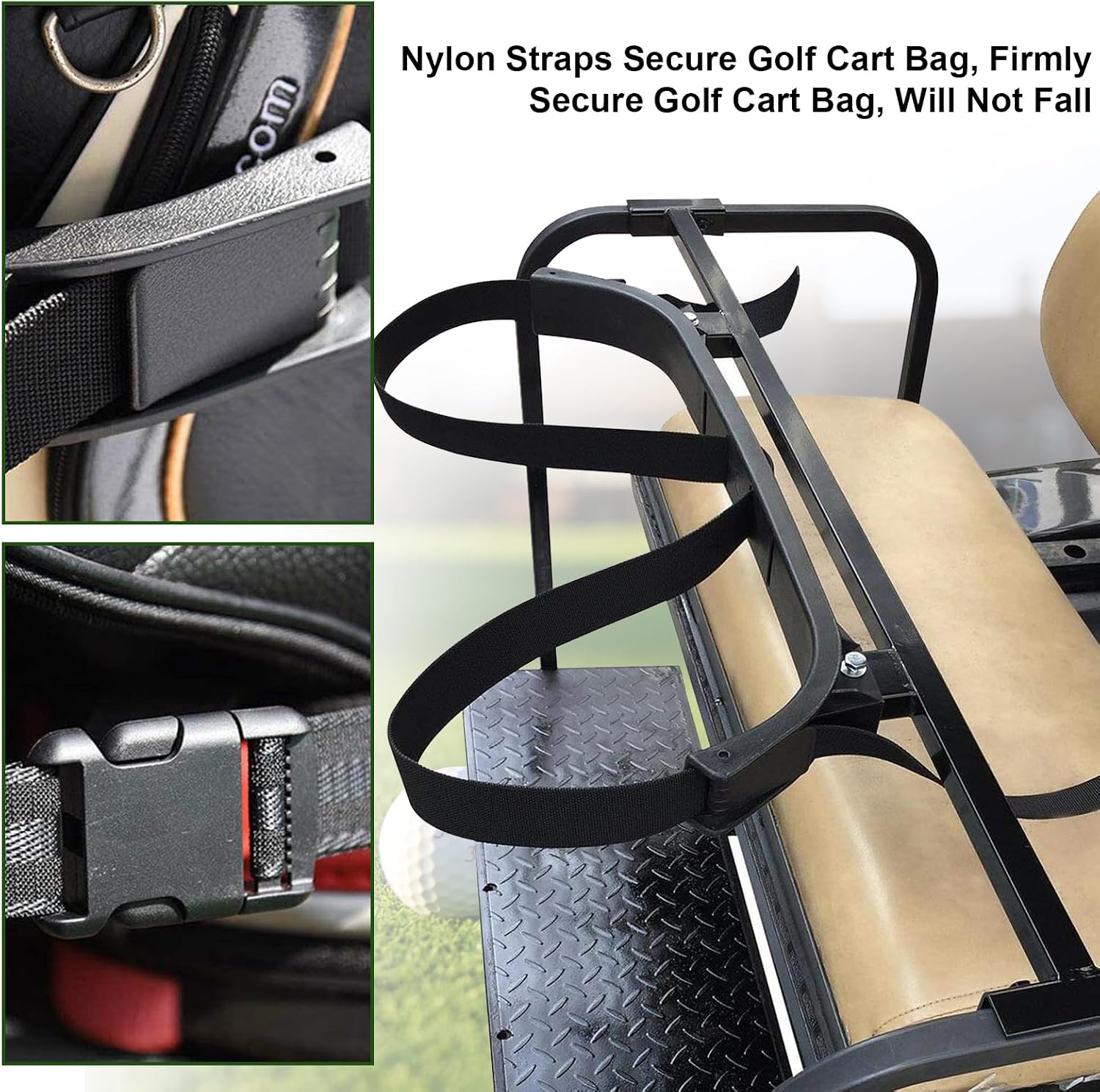 Universal Golf Cart Rack, Bag Holder Bracket for Yamaha EZGO Club Car Kits