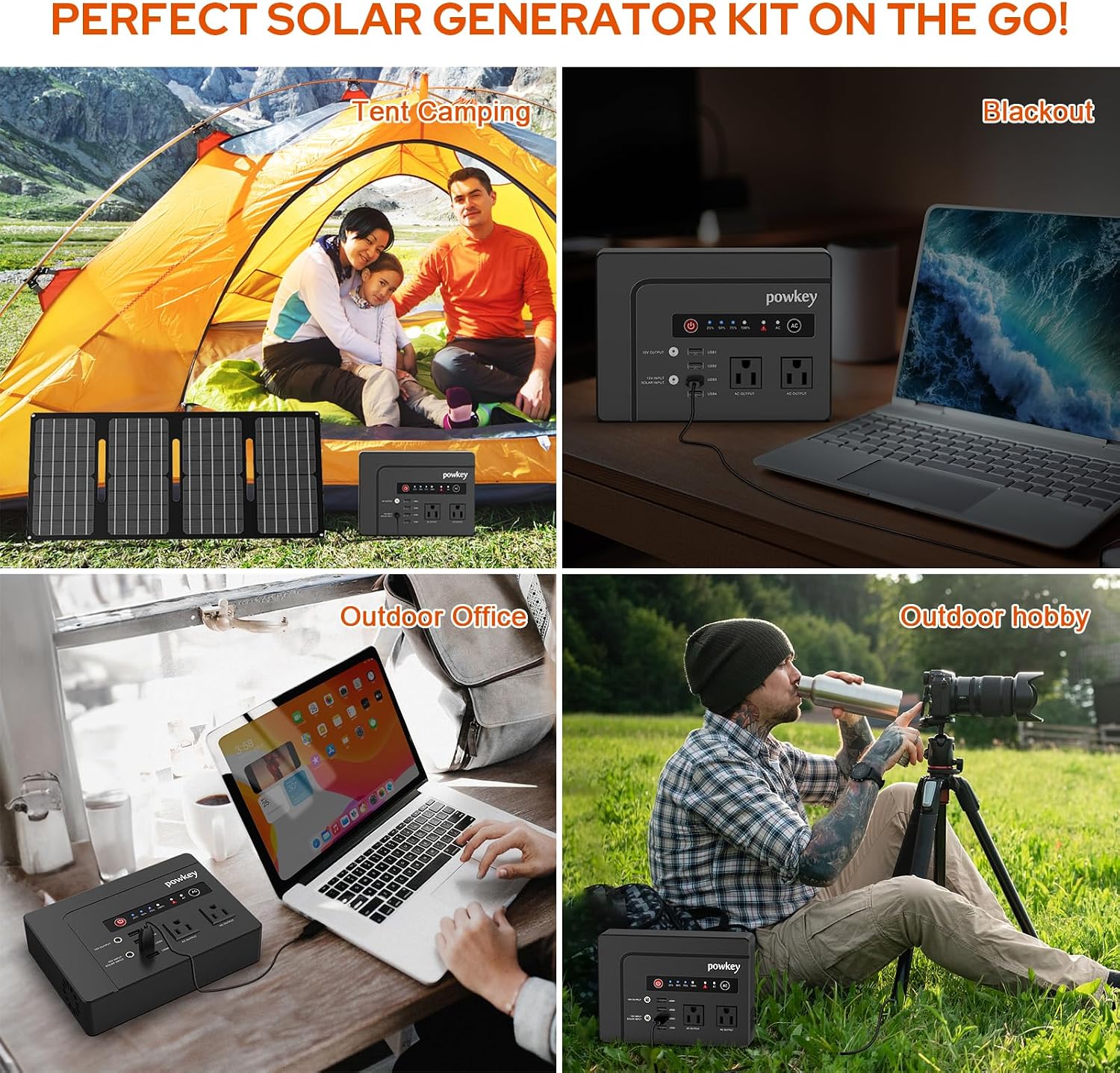 powkey 200W Portable Power Bank with AC Outlet 120V, 146Wh Power Station | Rechargeable Backup Lithium Battery Powered, Pure Sine Wave AC Outlet for Outdoor RV Trip Travel Home Office Emergency