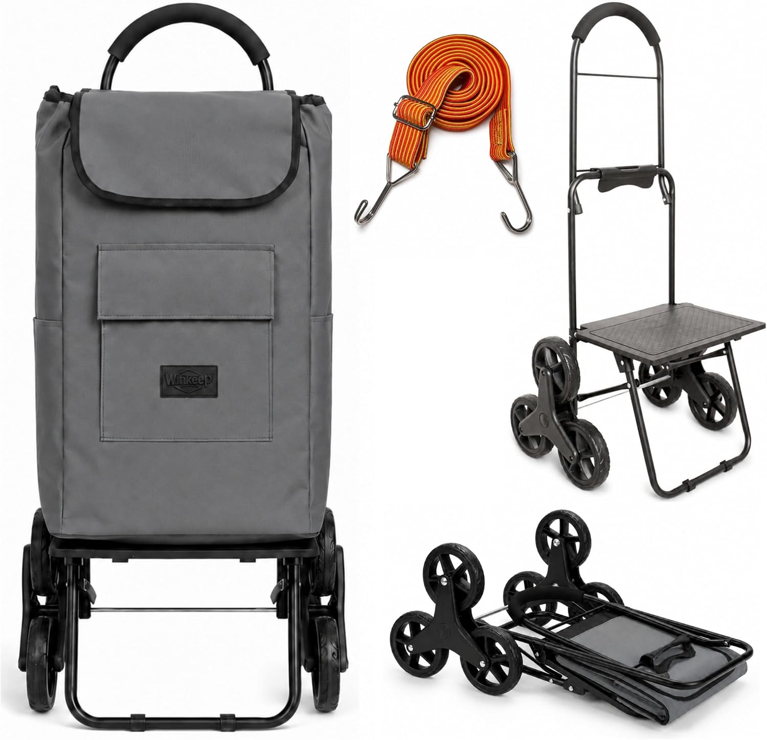 Shopping Cart, Super Loading Grocery Trolley, 220 lbs Capacity
