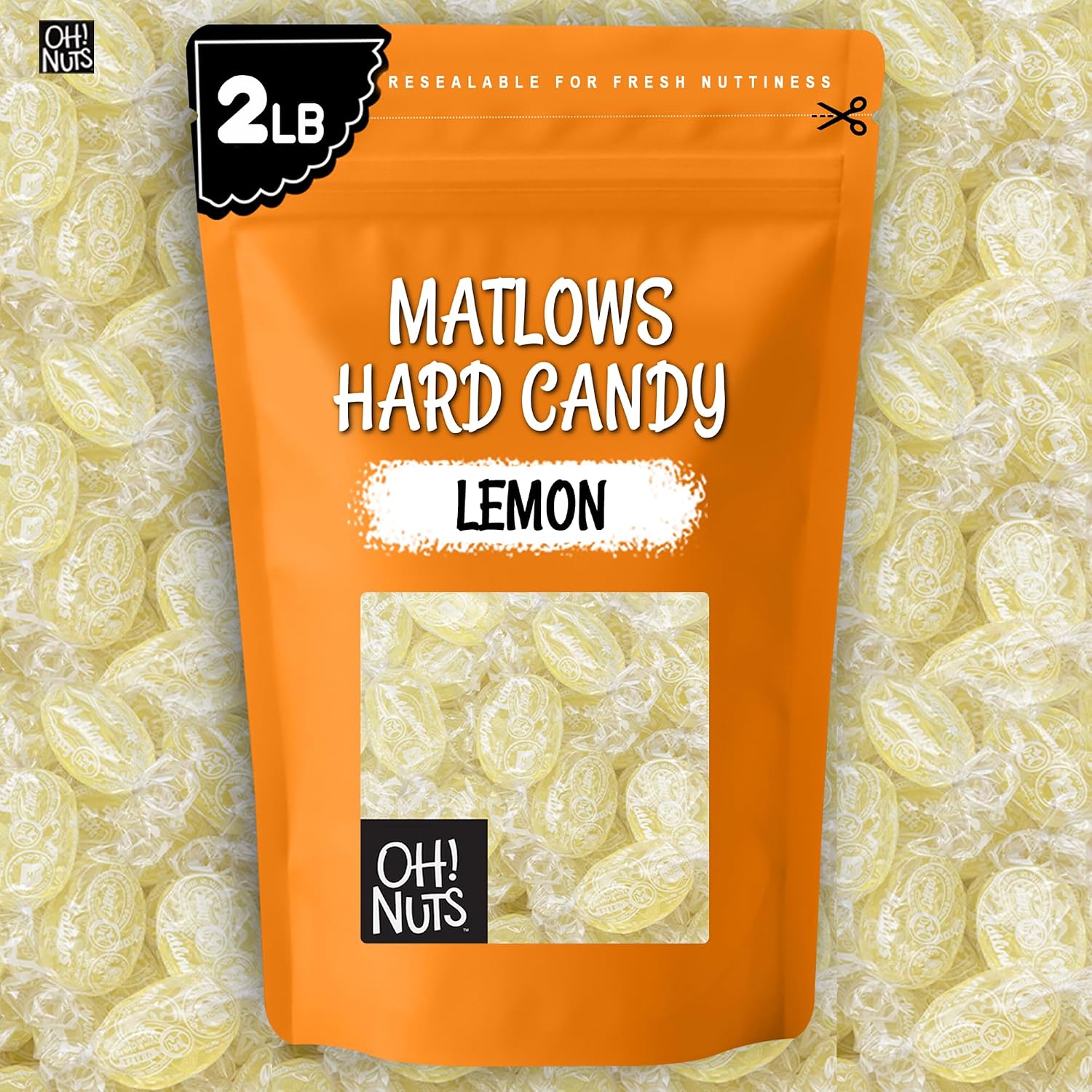 Oh! Nuts Hard Candy Mints Bulk, Individually Wrapped Mint Candy 2 LB | Hard Candy Individually Wrapped - Bulk Candy Individually Wrapped, Crystal Candy Mints, Kosher Certified, 2 LB Bag