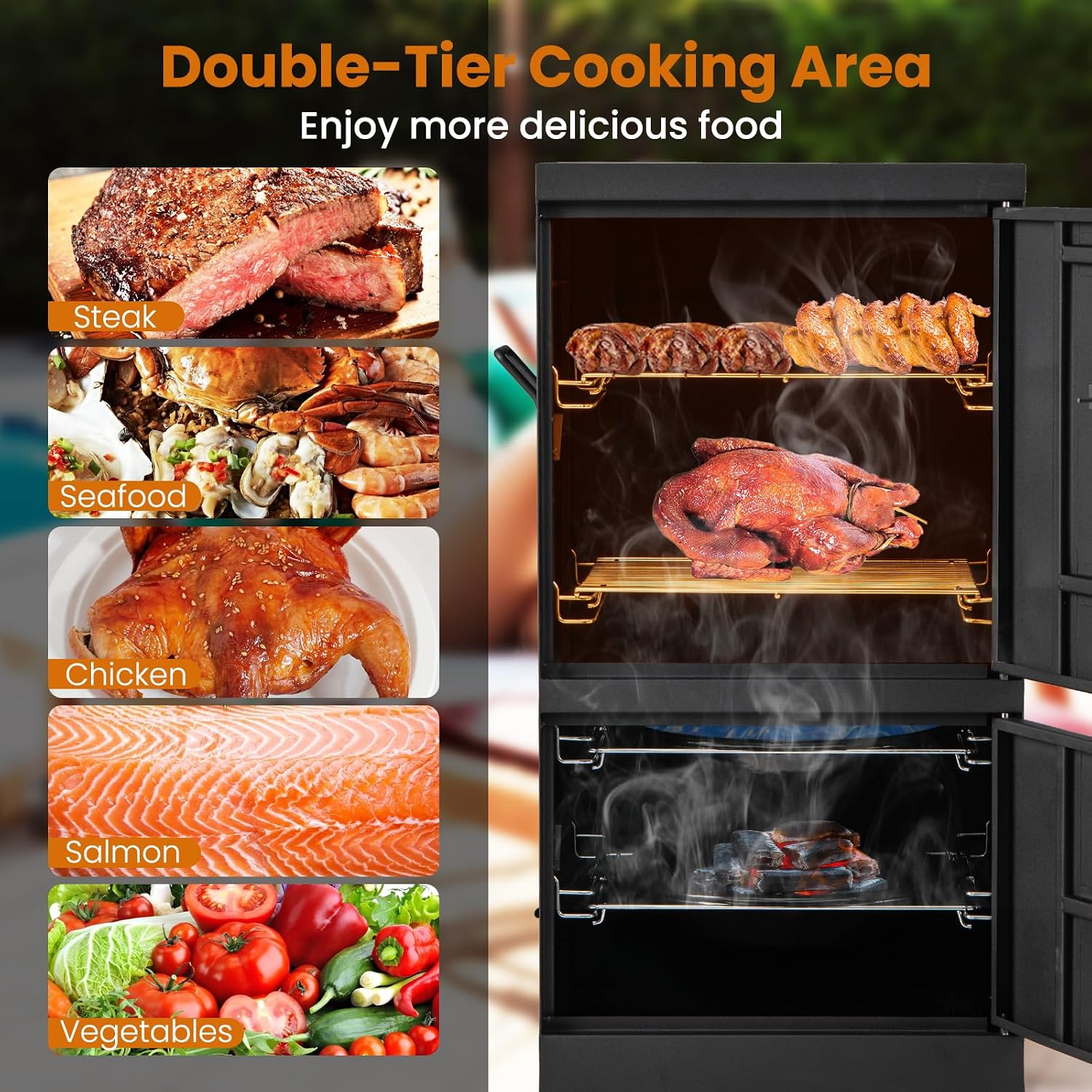 Giantex Vertical Charcoal Smoker, Outdoor BBQ Smoker Grill with Thermometer