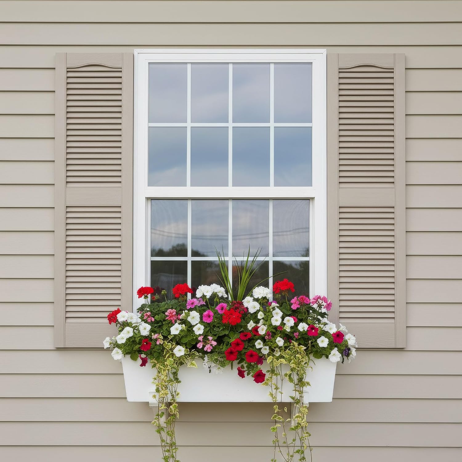 14 1/2"W x 60"H EverColor Open Louver Exterior Vinyl Shutters, w/Installation Shutter-Lok's & Matching Screws (Per Pair), Black