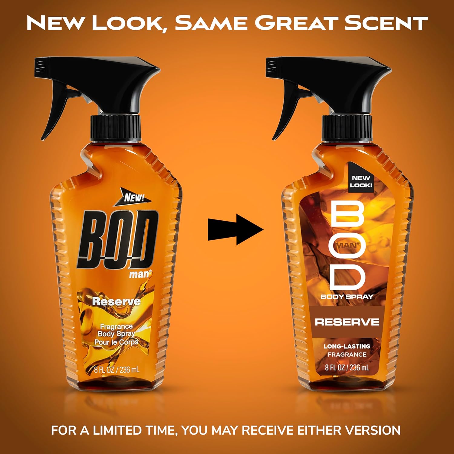 BOD man Fragrance Body Spray, Fresh Blue Musk, 8 fl oz