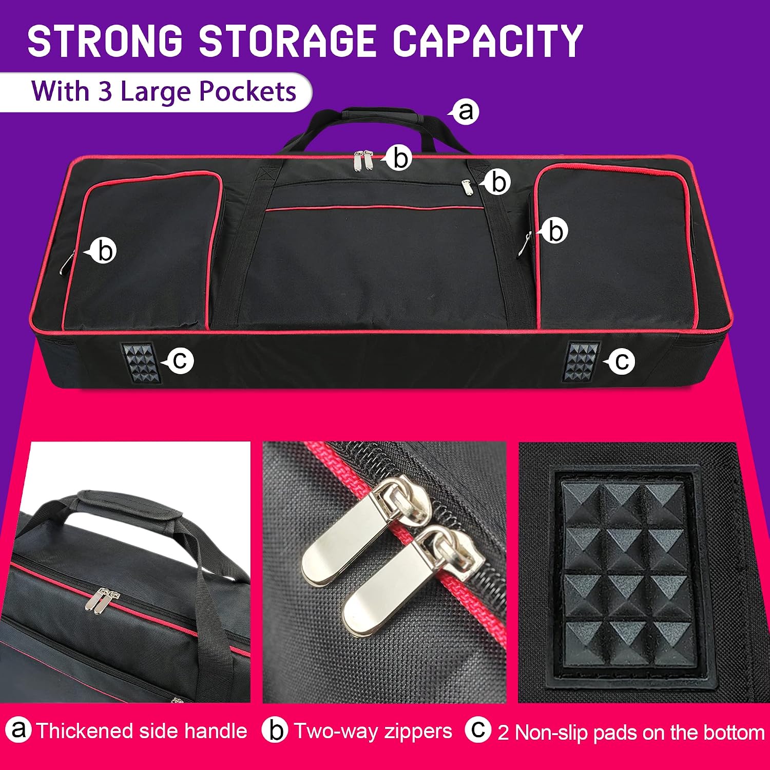 Ruibo 61 Key Keyboard Gig Bag Case,Portable Durable Keyboard Piano Waterproof 600D Oxford Cloth with 10mm Cotton Padded Case Gig Bag 40"x16"x6"