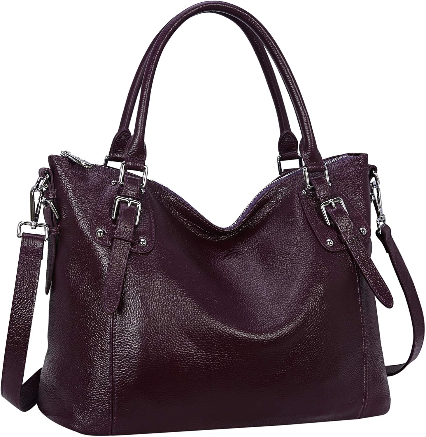HESHE Leather Purses and Handbag for Women Shoulder Bag Tote Top Handle Bag | Genuine Designer Large Capcity Hobo Crossbody Satchel Travel Work Ladies Zippered Ladies Daily Bag Adjustable Long Strap