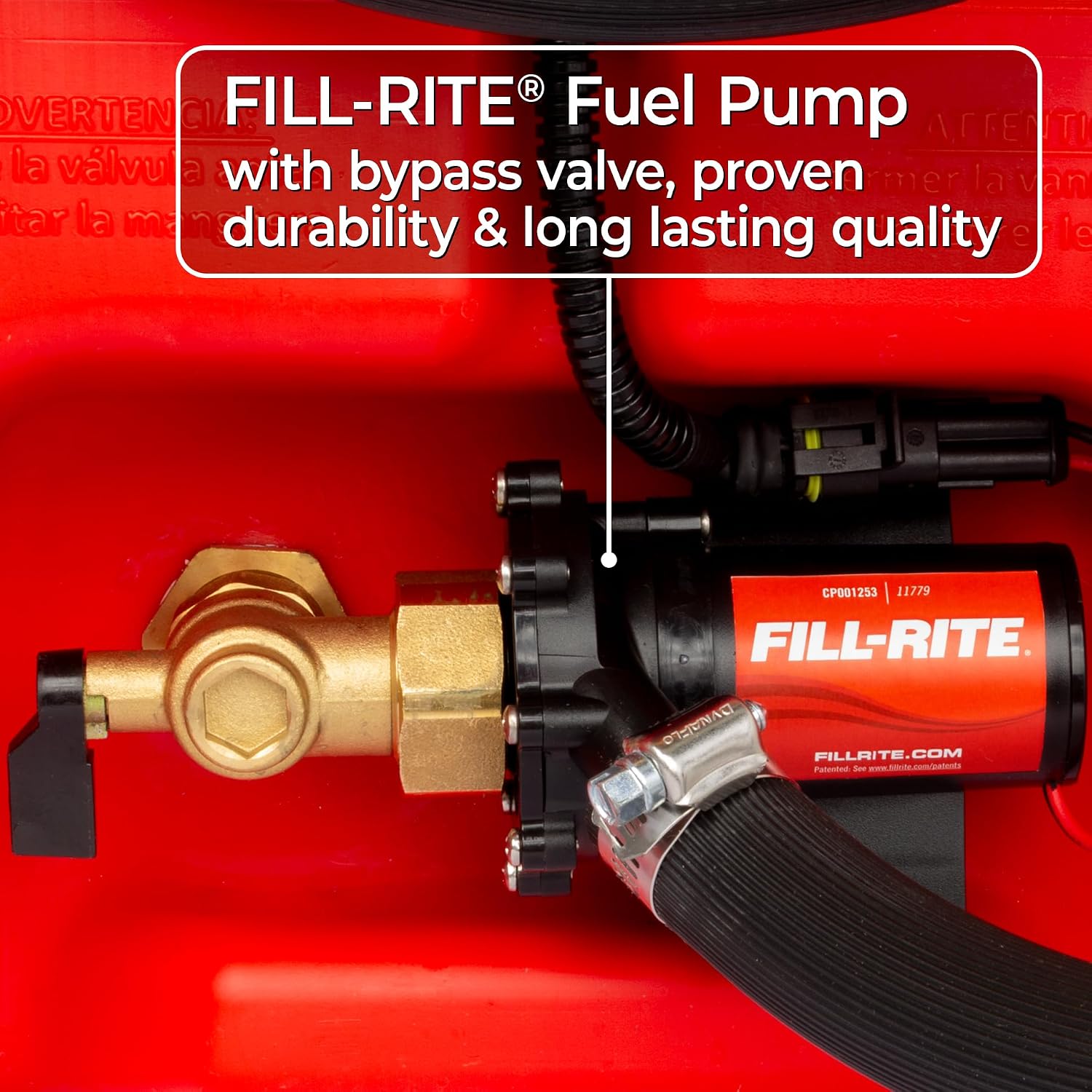 Scepter Duramax Flo ’N Go 14 Gallon Gas Caddy, 53 Liter Fuel Tank, Red | Updated Version, Portable Fuel Transfer Pump with 10-Foot Hose for Lawn Mower, Farm, Marine, Commercial, and Home Use