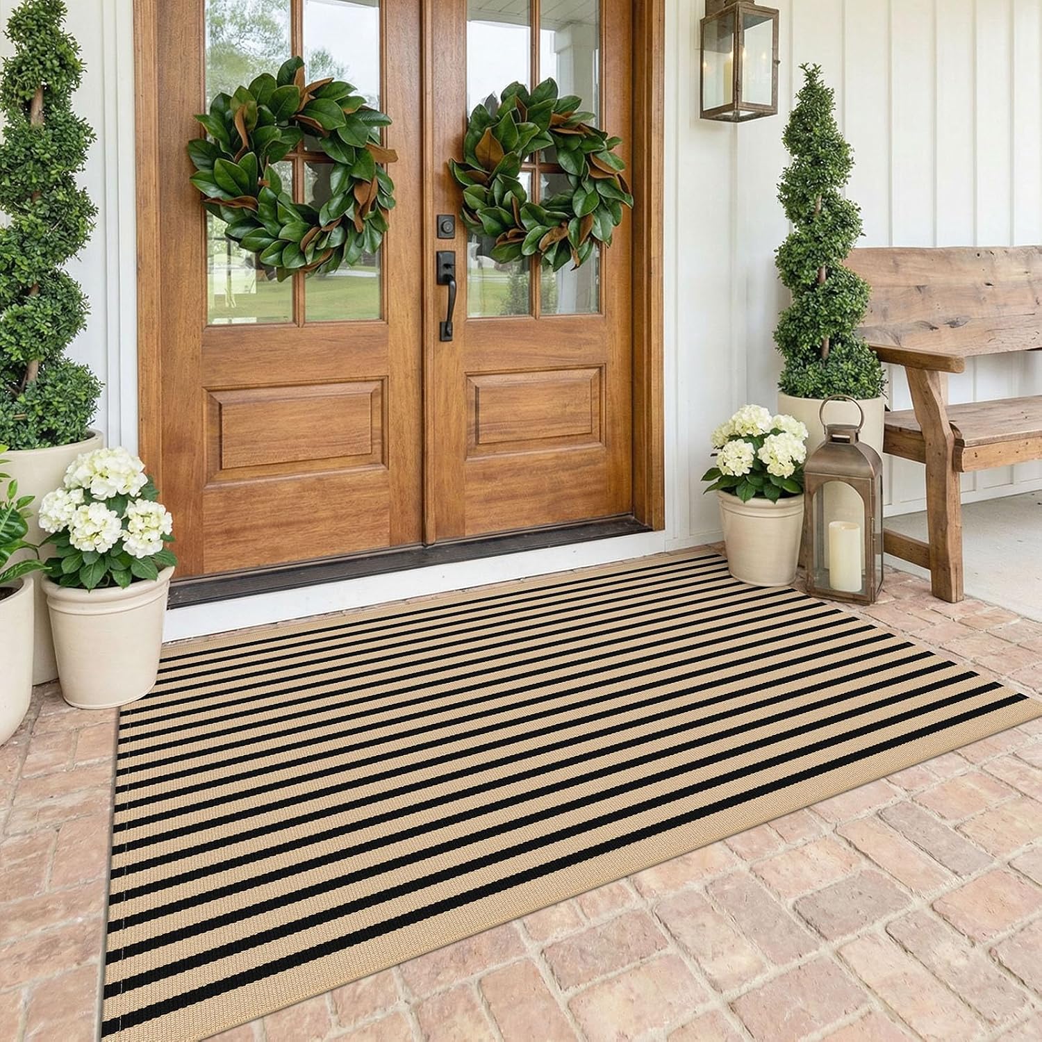 KOZYFLY Black and White Area Rug 3x5 Ft Washable