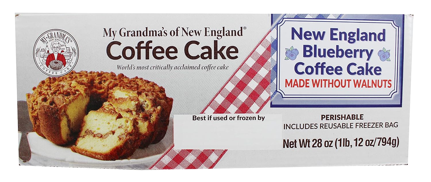 My Grandma's New England Blueberry Coffee Cake - Moist and Flavorful Coffee Cake - Maple Sweetened Cake for Special Occasions - 1.75 Pound (My