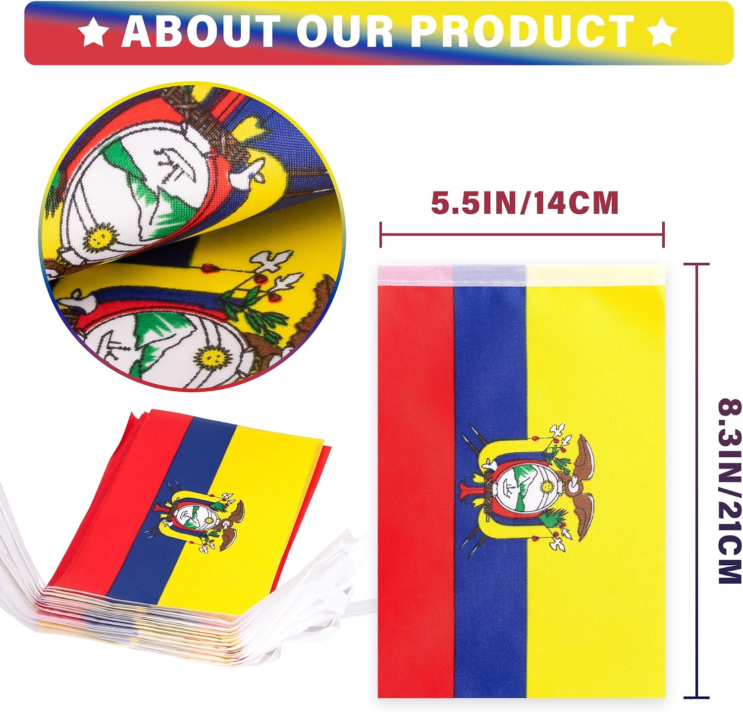 Nicaragua String Flag Pennant Banner, Small Mini Nicaraguan Flags Bunting Banner, National Country Decoration for School, Party, Sports Events, Patriotic Festival, 33 Feet 30 Flags