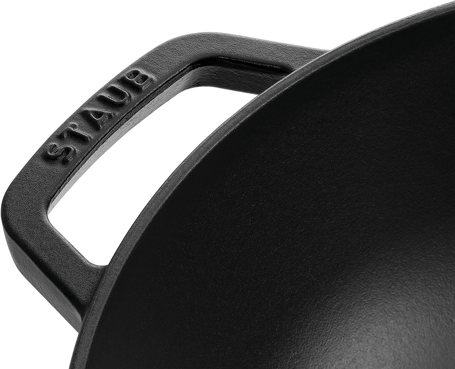 Staub Cast Iron Perfect Pan, Wok, Dutch Oven, 4.5-quart, serves 4-5, Made in France, Dark Blue