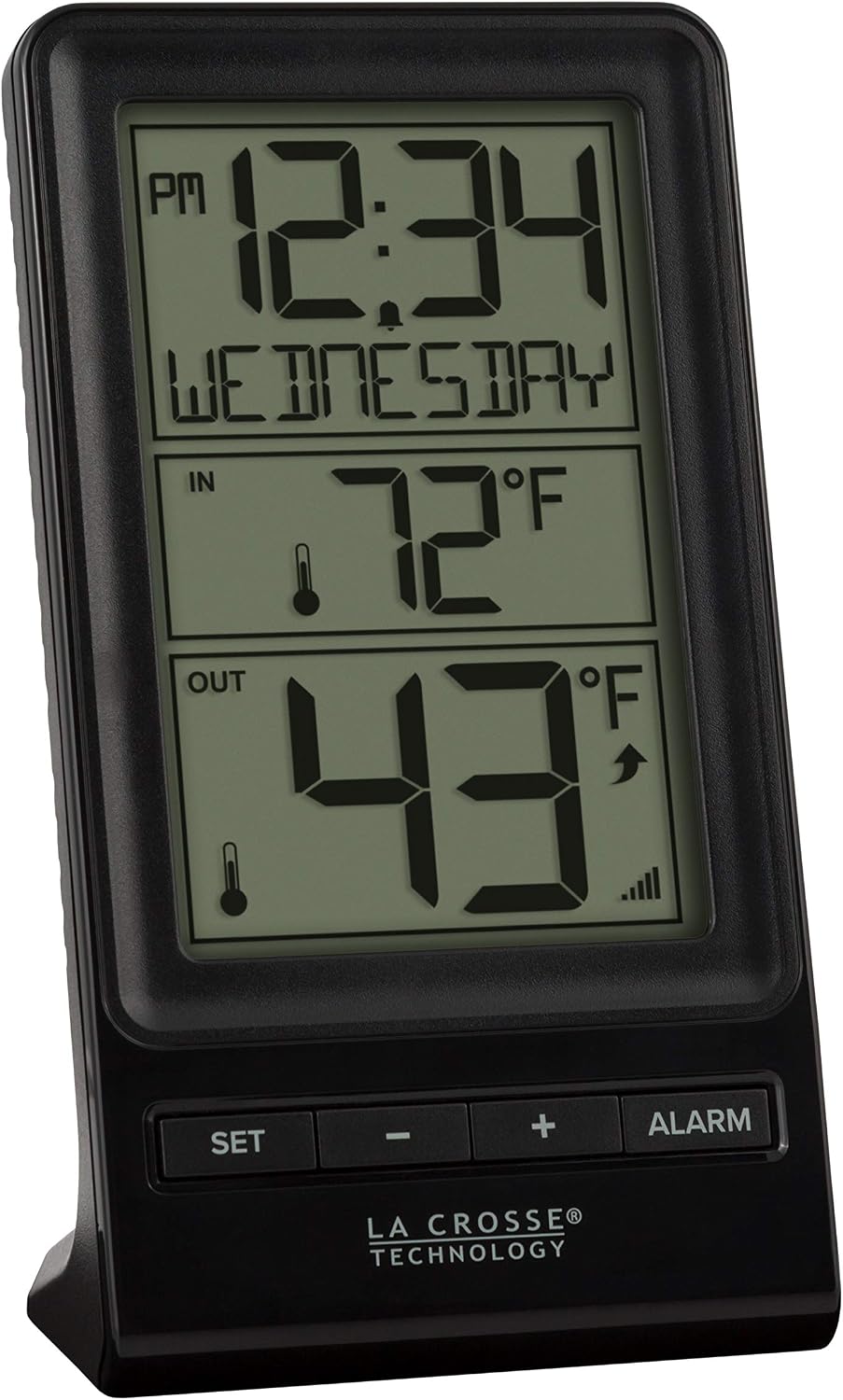 La Crosse Technology 308-1415BW Digital Wireless Thermometer with Time, Black