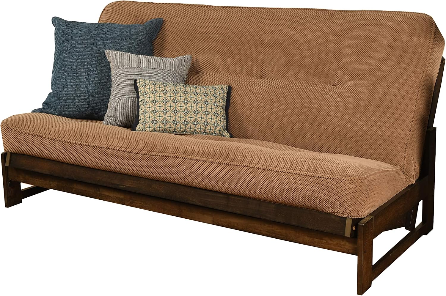 Kodiak Furniture Aspen Futon Set with Reclaim Mocha Finish, Suede Black