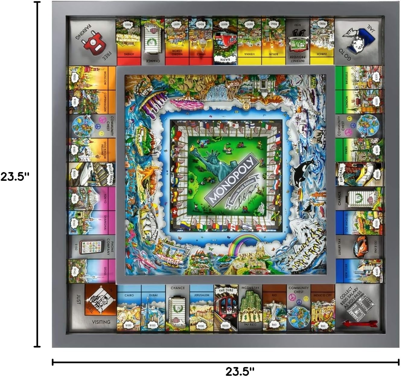 Monopoly World Silver Edition by Charles Fazzino