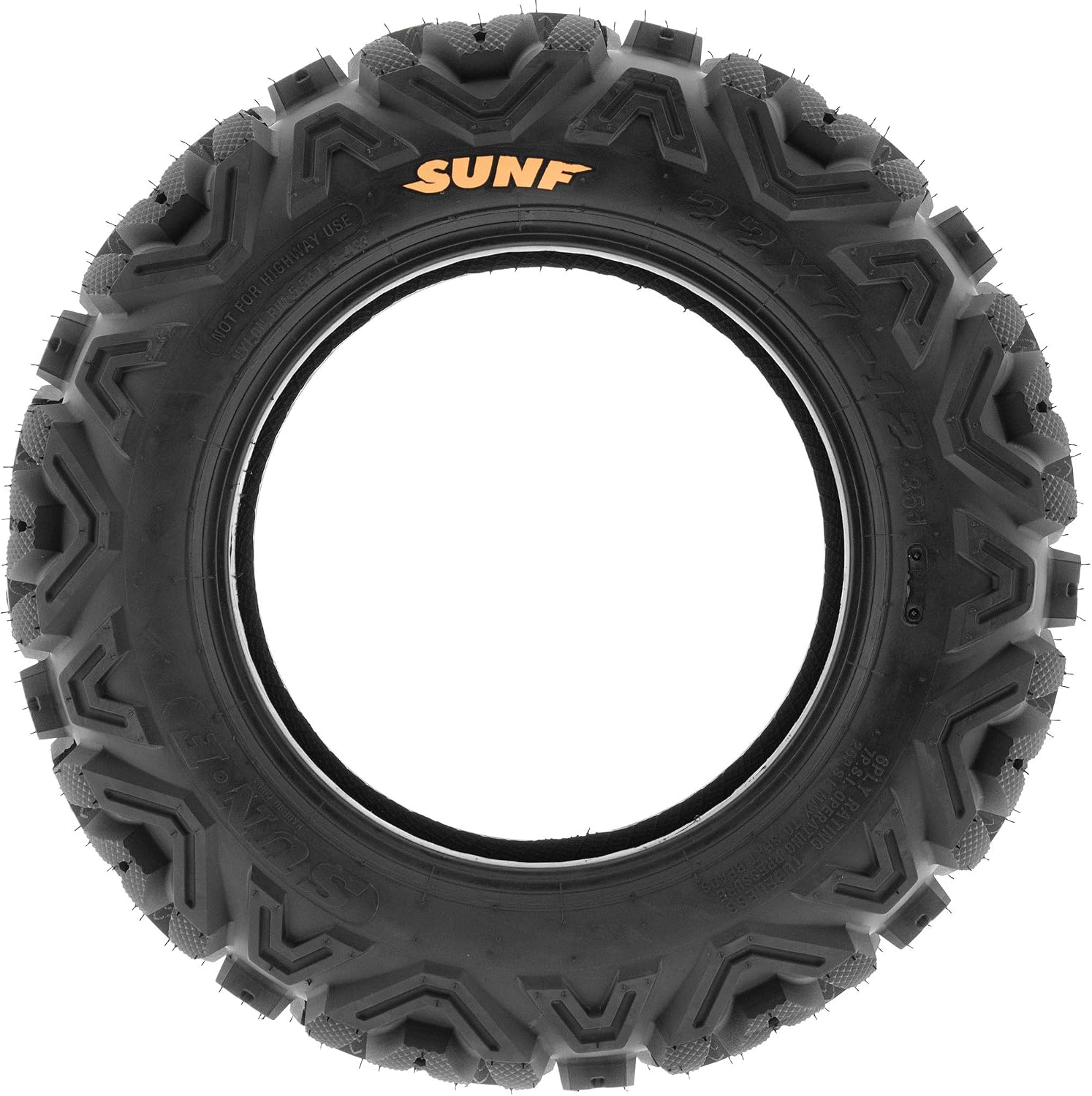 SunF ATV Tires 25x10-12 UTV Tire 25x10x12 All Terrain Off-Road Mud Tires, 6 Ply Tubeless