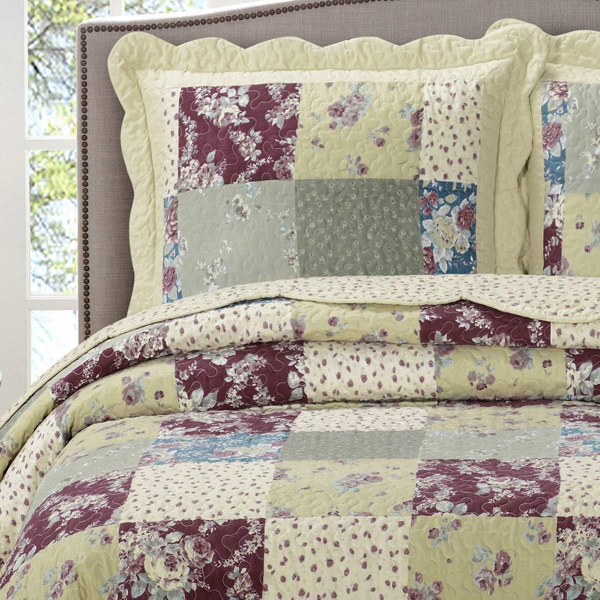Royal Hotel Ayat Birds Oversized Coverlet Set Queen Size – Luxury Queen Quilt Bedspread, All Season Soft Filled Quilts
