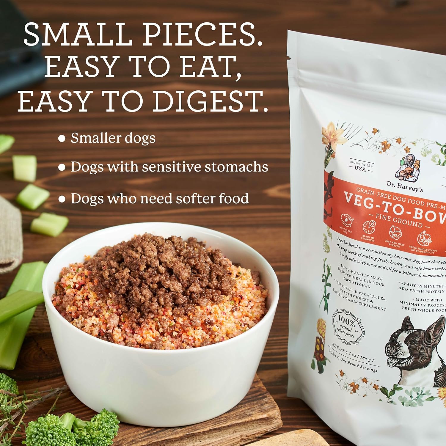 Dr. Harvey's Veg-To-Bowl Fine Ground Dehydrated Vegetable Pre-Mix for Dogs, 7-Pound Bag | Dehydrated Vegetable Pre-Mix