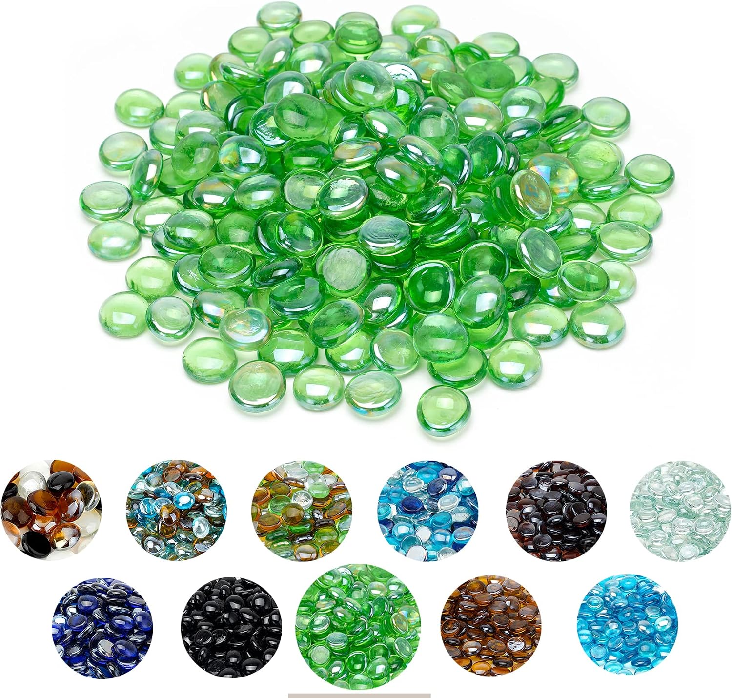 Skyflame 10-Pound Fire Glass Beads for Fire Pit Fireplace, Onyx Black