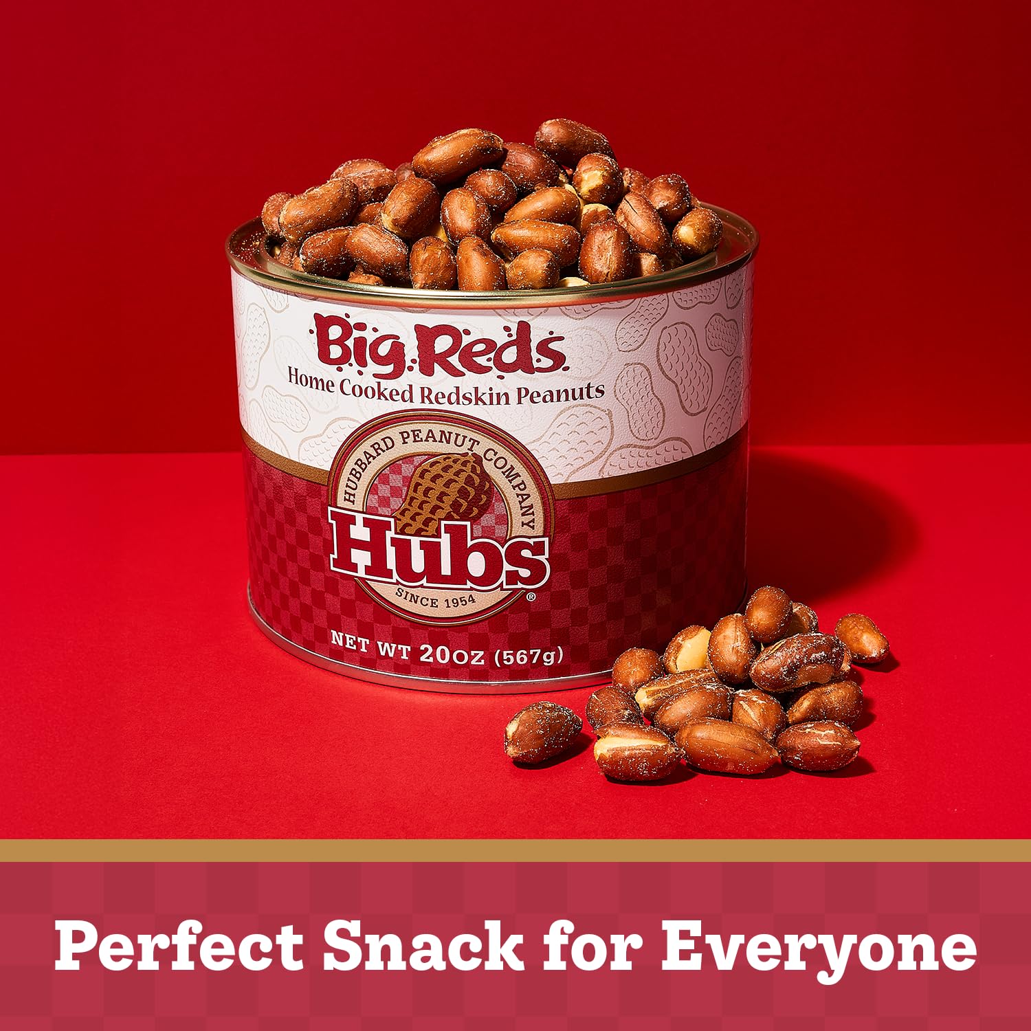 Hubs Peanuts Premium Salted Virginia Nuts, Non-GMO, Gluten Free Healthy Snacks - Irresistible Crunch & Flavored Peanuts - Made from Premium Ingredients - Vacuum-Sealed Tin - 2 Packs of 40 oz Cans