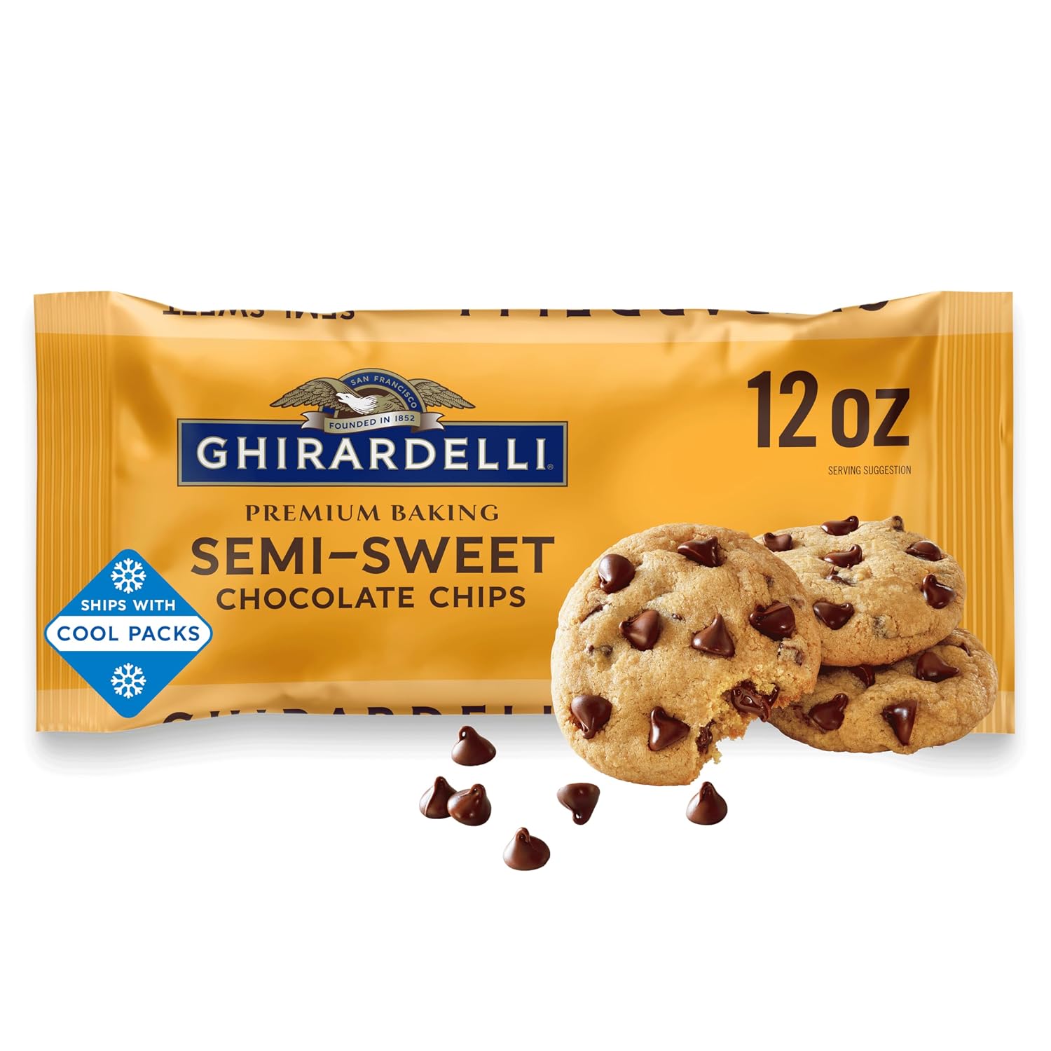 Ghirardelli, Baking Chips Semi Sweet, 12 Ounce