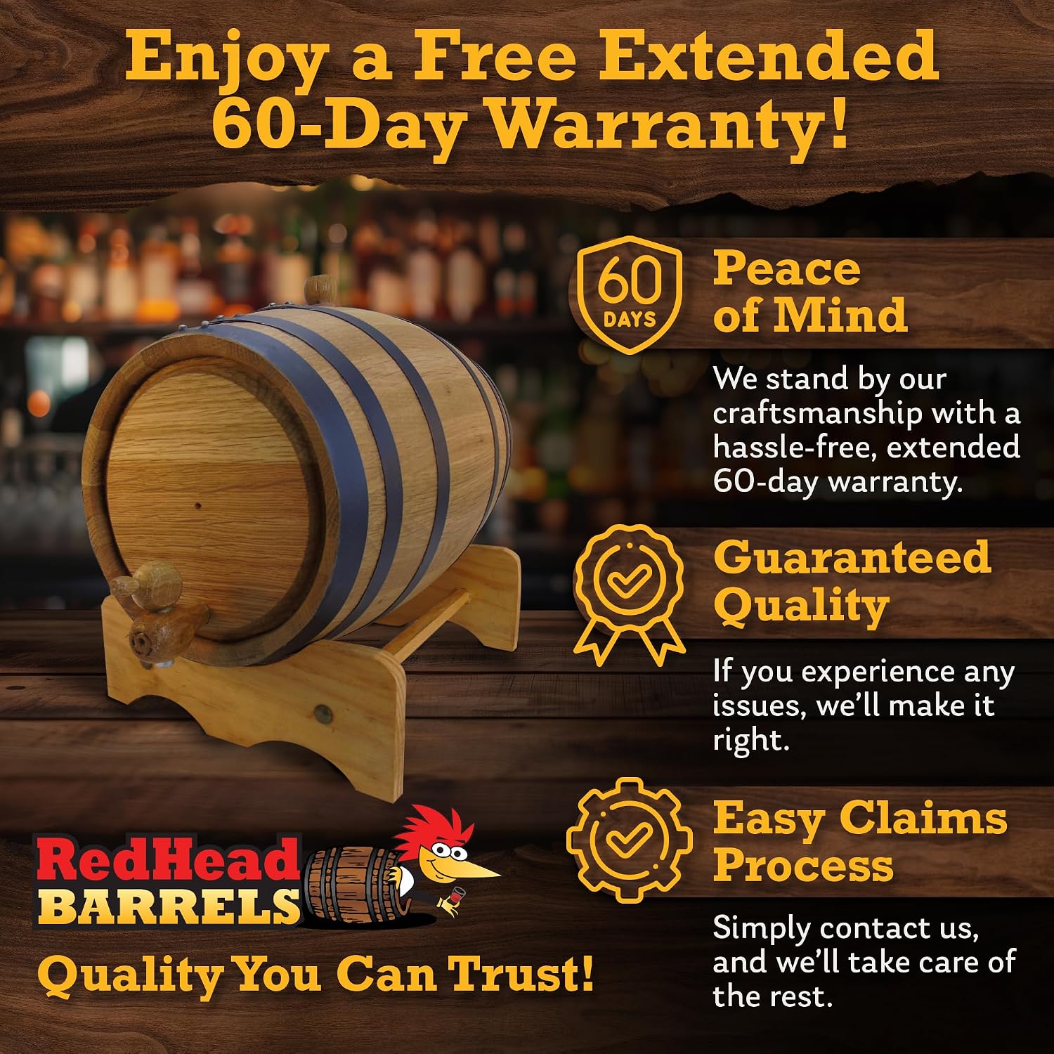 3L Charred Oak Aging Barrel for Whiskey, Rum & Wine