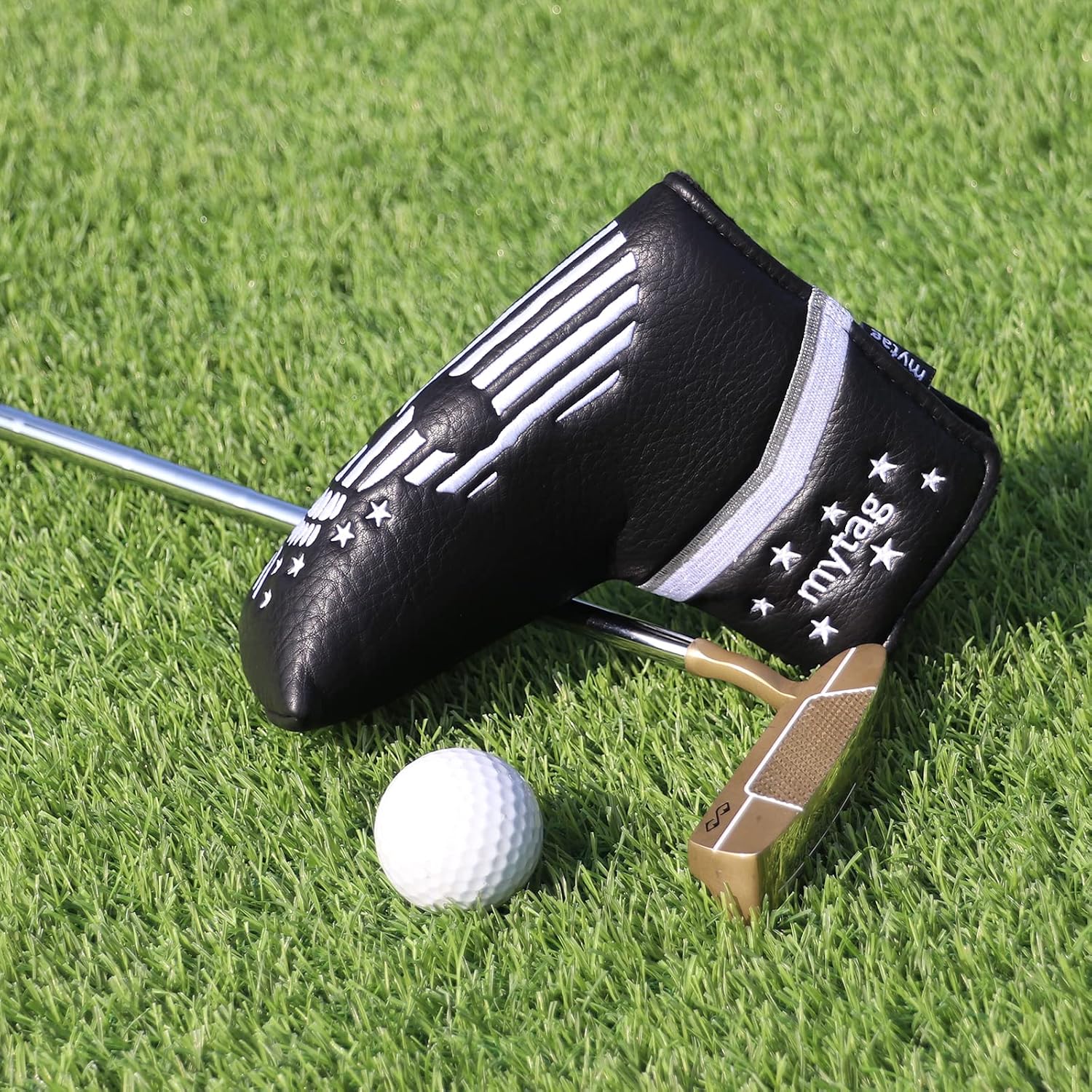 Skull Golf Head Covers Black Synthetic Leather Skeleton Golf Headcovers Set