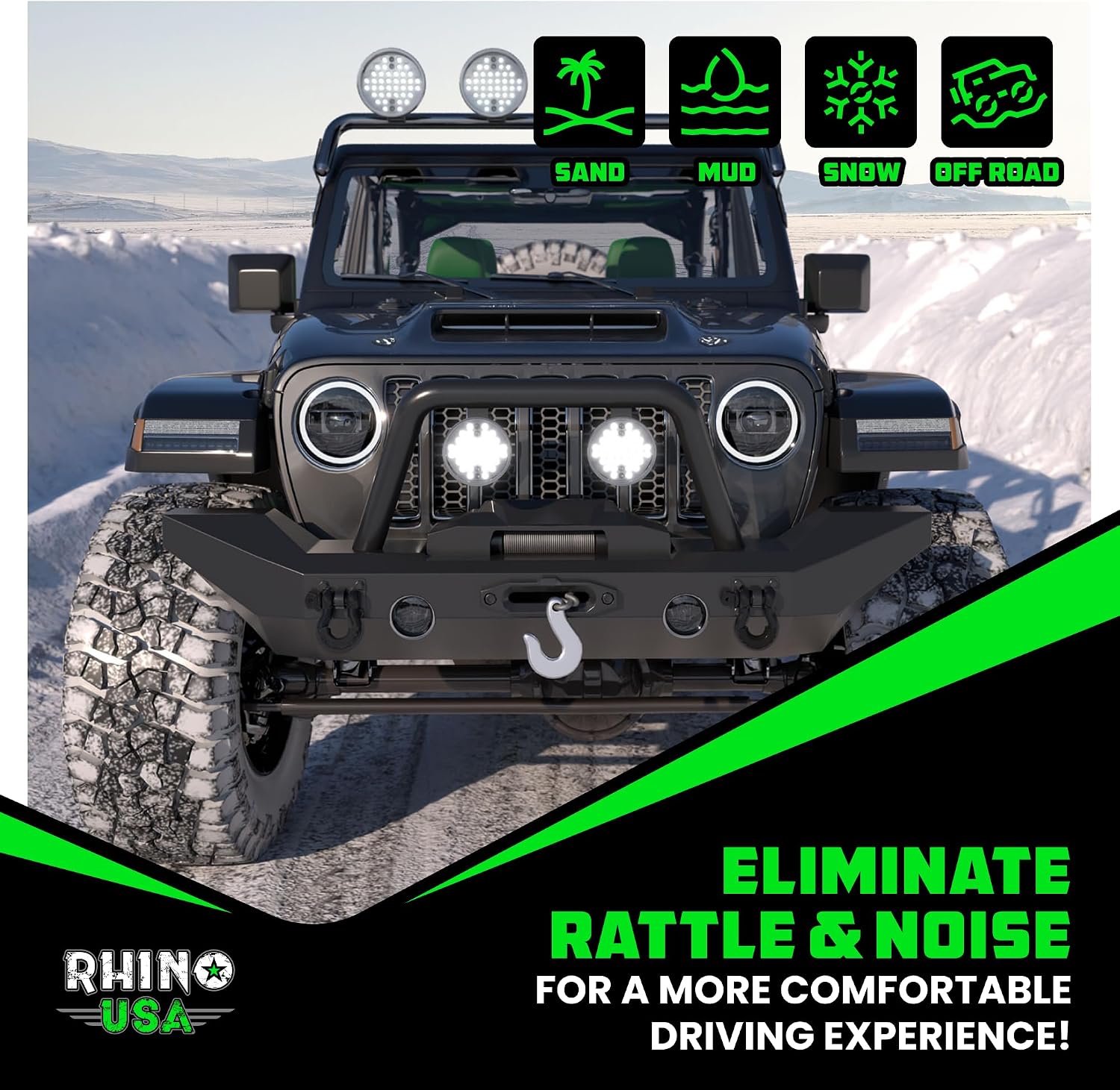 Rhino USA D Ring Shackles (2-Pack) - 41,850lb Break Strength