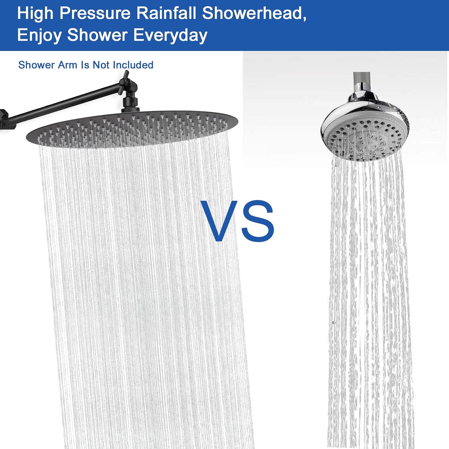 NearMoon Rain Shower Head, Ultra-Thin Design-Pressure Boosting, Awesome Some Experience, High Flow Stainless Steel Rainfall Head (10 Inch