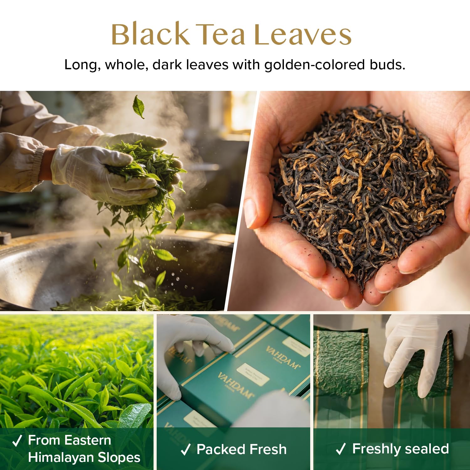 VAHDAM, Himalayan Green Tea Leaves (50+ Cups, 3.53 Oz) Non GMO, Gluten Free | High Elevation Grown Green Tea Leaves From Himalayas | Pure Unblended Single Origin Green Loose Leaf Tea | Vacuum Sealed