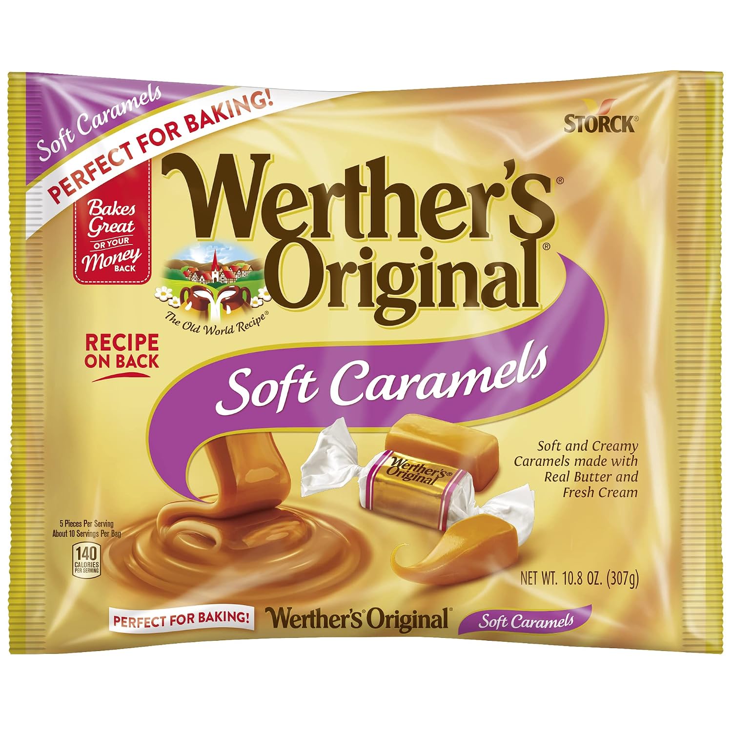 Werther's Original Caramel Coffee Hard Candy - Individually Wrapped Hard Candies for Halloween, Parties, or Snacks - 2.65 oz Bags (Pack of 3)