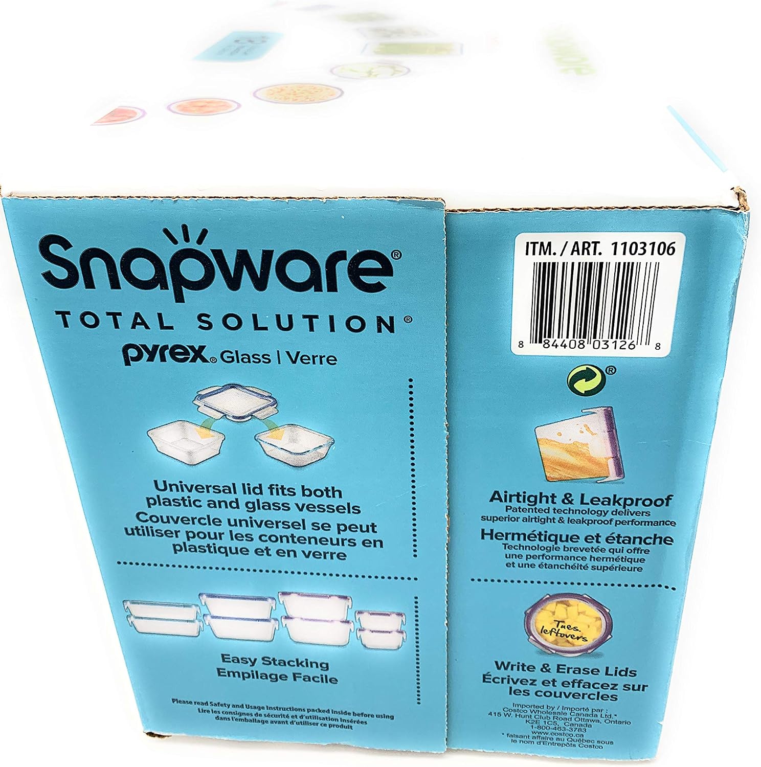 Snapware 18-piece Pyrex Glass Food Storage Set (Purple & Blue)