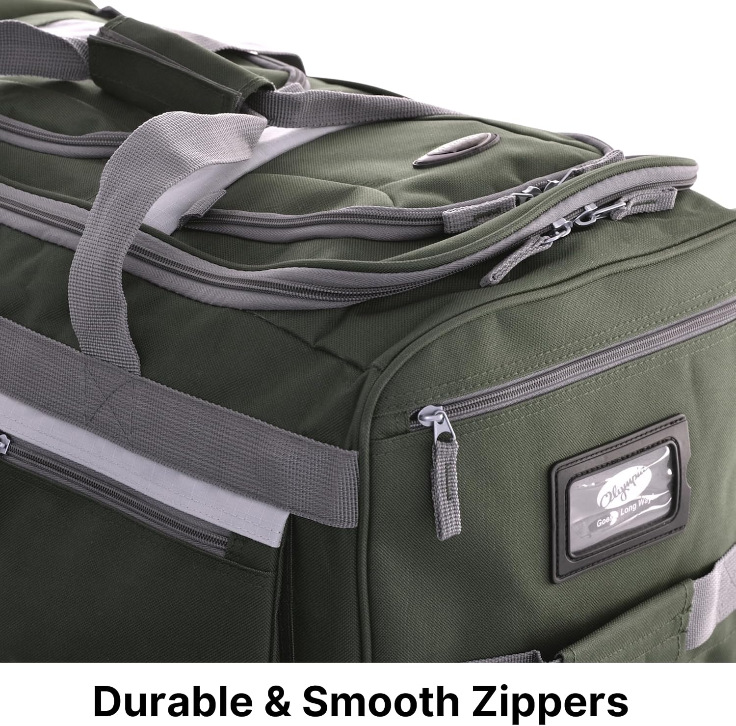 Olympia U.S.A. 33 inch Jumbo Size 8 Pockets Wheeled Rolling Duffel Bag Water Resistant Luggage Lightweight Travel Suitcase with Retractable Handle