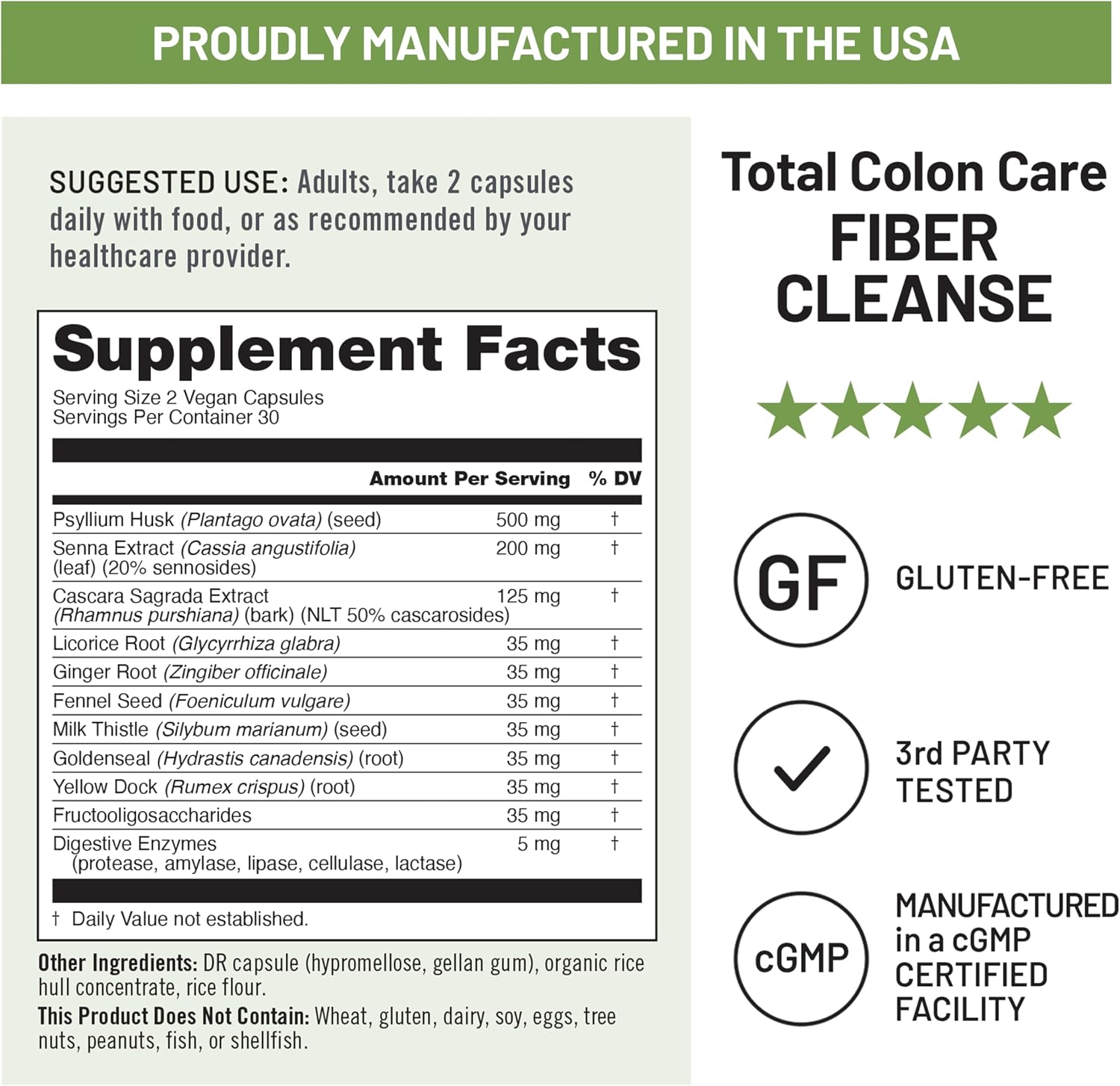 NatureWise Total Colon Care Fiber Cleanse - Natural Laxative Blend - Herbal Laxatives, Prebiotics, & Enzymes for Regularity, Digestion