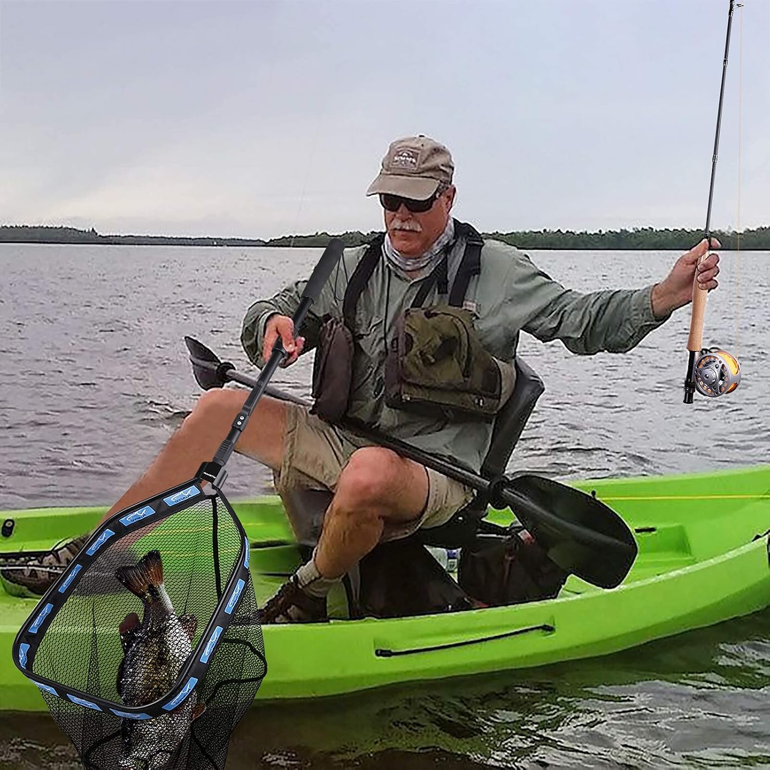 PLUSINNO Floating Fishing Net for Steelhead, Salmon, Fly, Kayak, Catfish, Bass, Trout Fishing