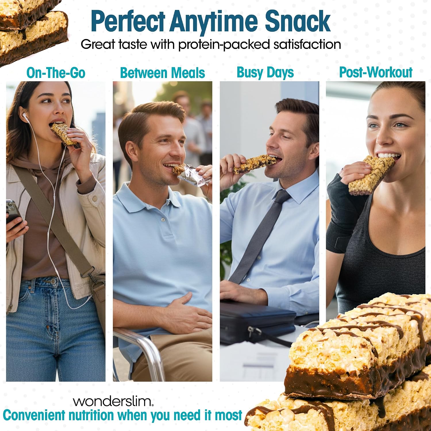 Wonderslim High Fiber Protein Bars, Low Calorie Snack – Fluffy Nutter, 7ct | 15g Protein, 7g Fiber – Gluten-Free, Low Sugar, Protein Snack Bars for Hunger & Craving Control, Weight Management Support