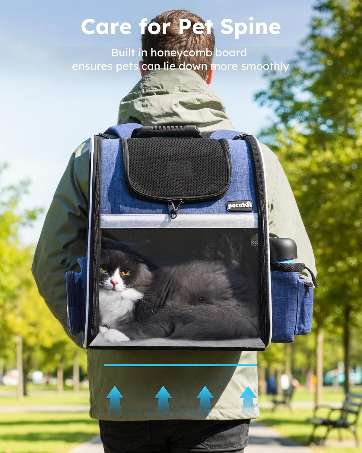 pecute Cat Backpack Expandable, Cat Carrier Backpack with Breathable Window