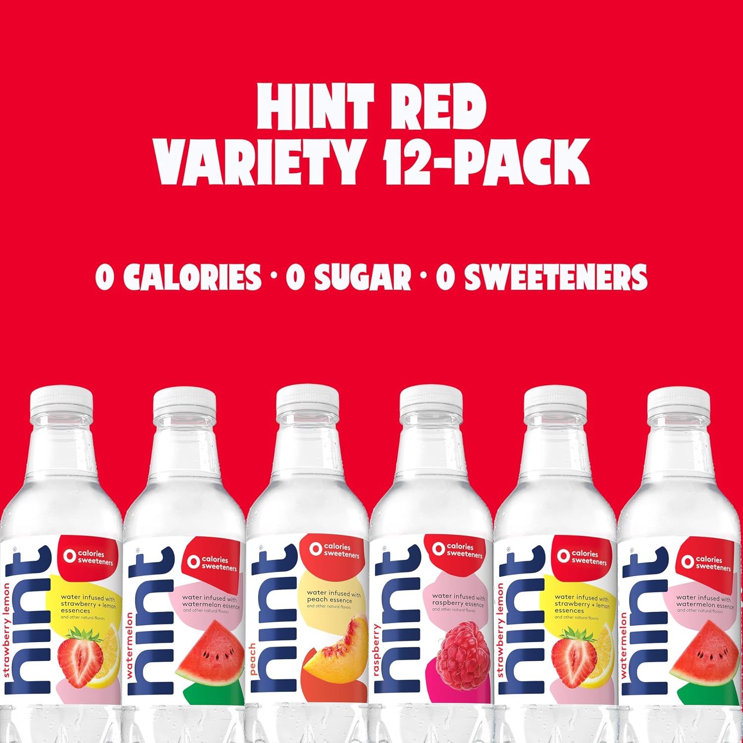 Hint Flavored Water Zero Sugar 0 Calories - Pineapple 16 FL Oz (12 pack) | Crisp, refreshing water, fruit flavors. 0 calories, 0 sugar, 0 sweeteners. Hydration for wellness. Gluten-free, Kosher, Vegan