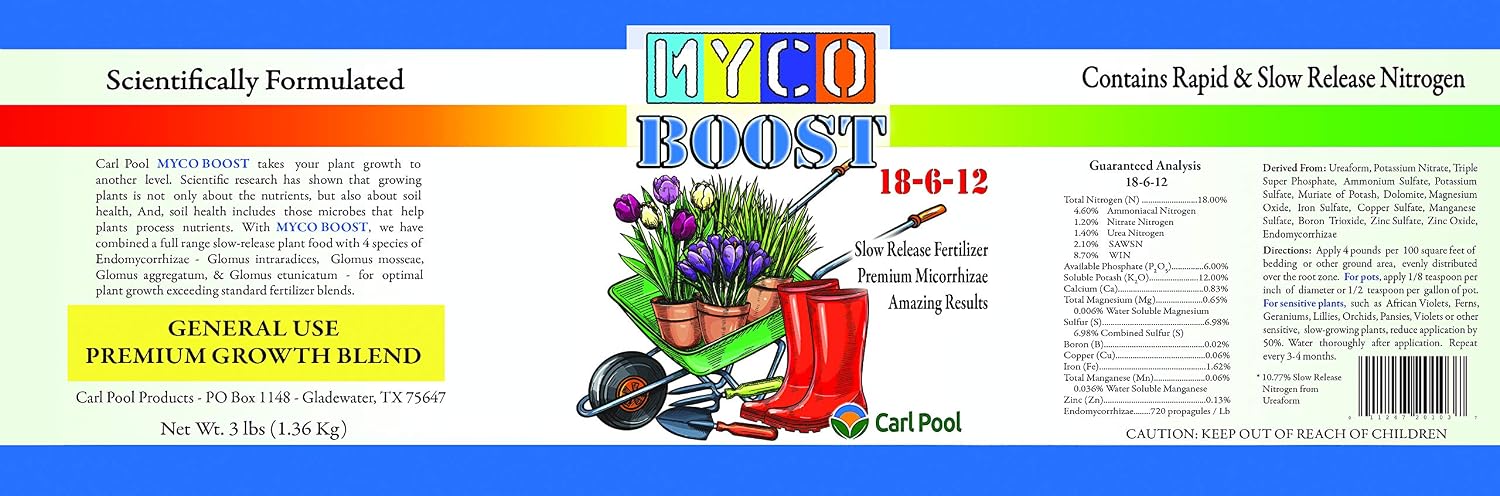 Carl Pool Myco Boost 18-6-12 Granular Fertilizer + Mycorrhizae 3 Lbs